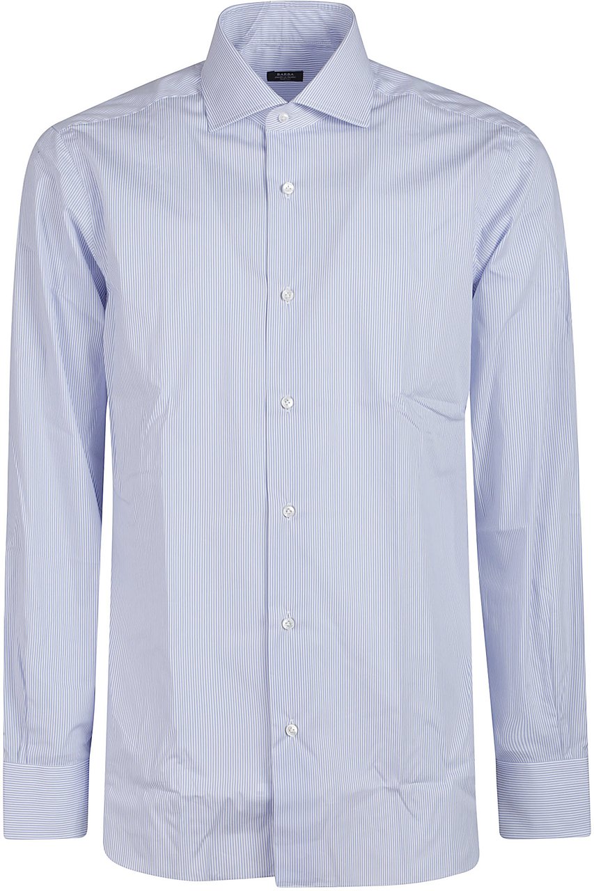 Barba Napoli Long Sleeve Neck Shirt Blue Blauw