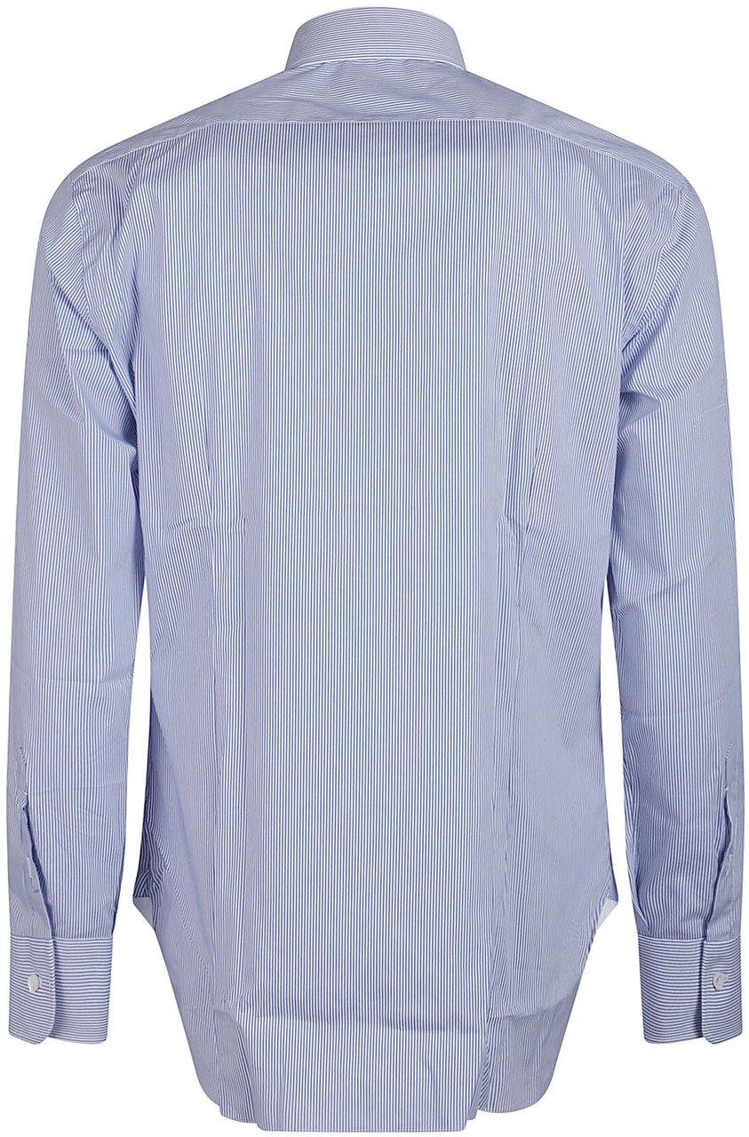Barba Napoli Long Sleeve Neck Shirt Blue Blauw