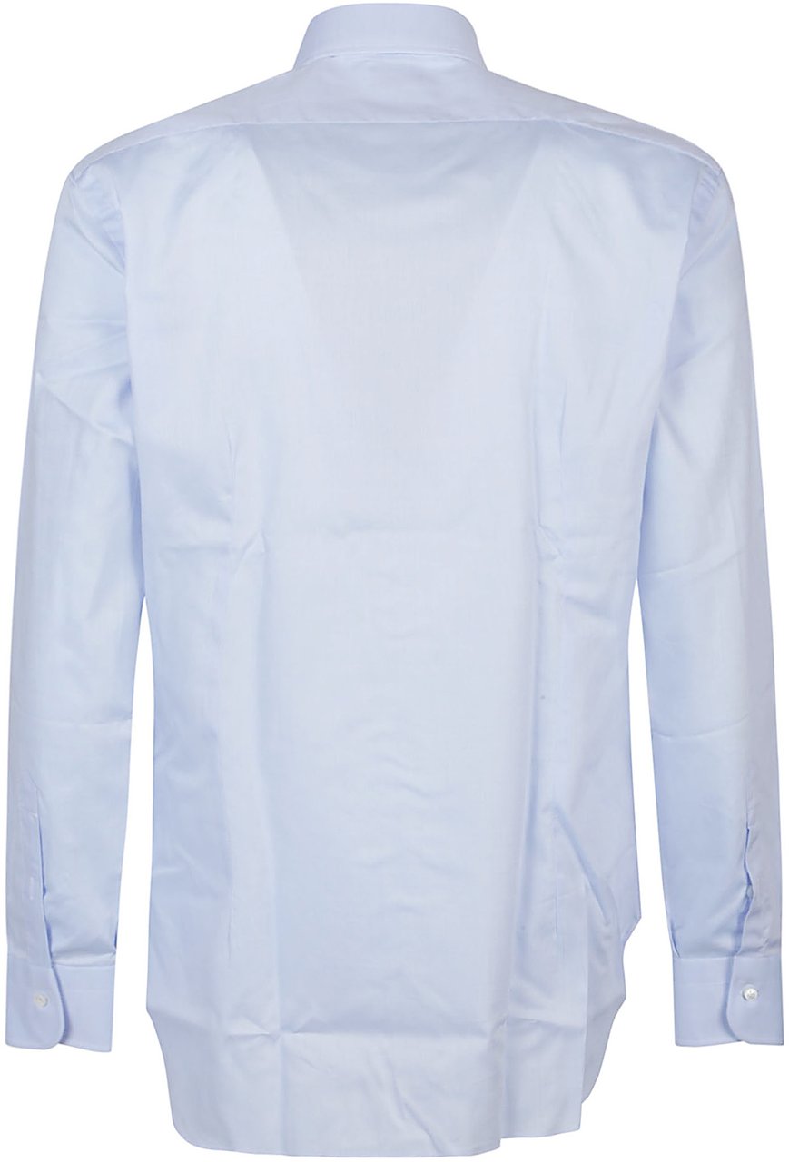 Barba Napoli Long Sleeve Neck Shirt Blue Blauw