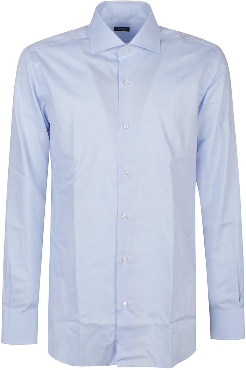 Barba Napoli Long Sleeve Neck Shirt Blue Blauw