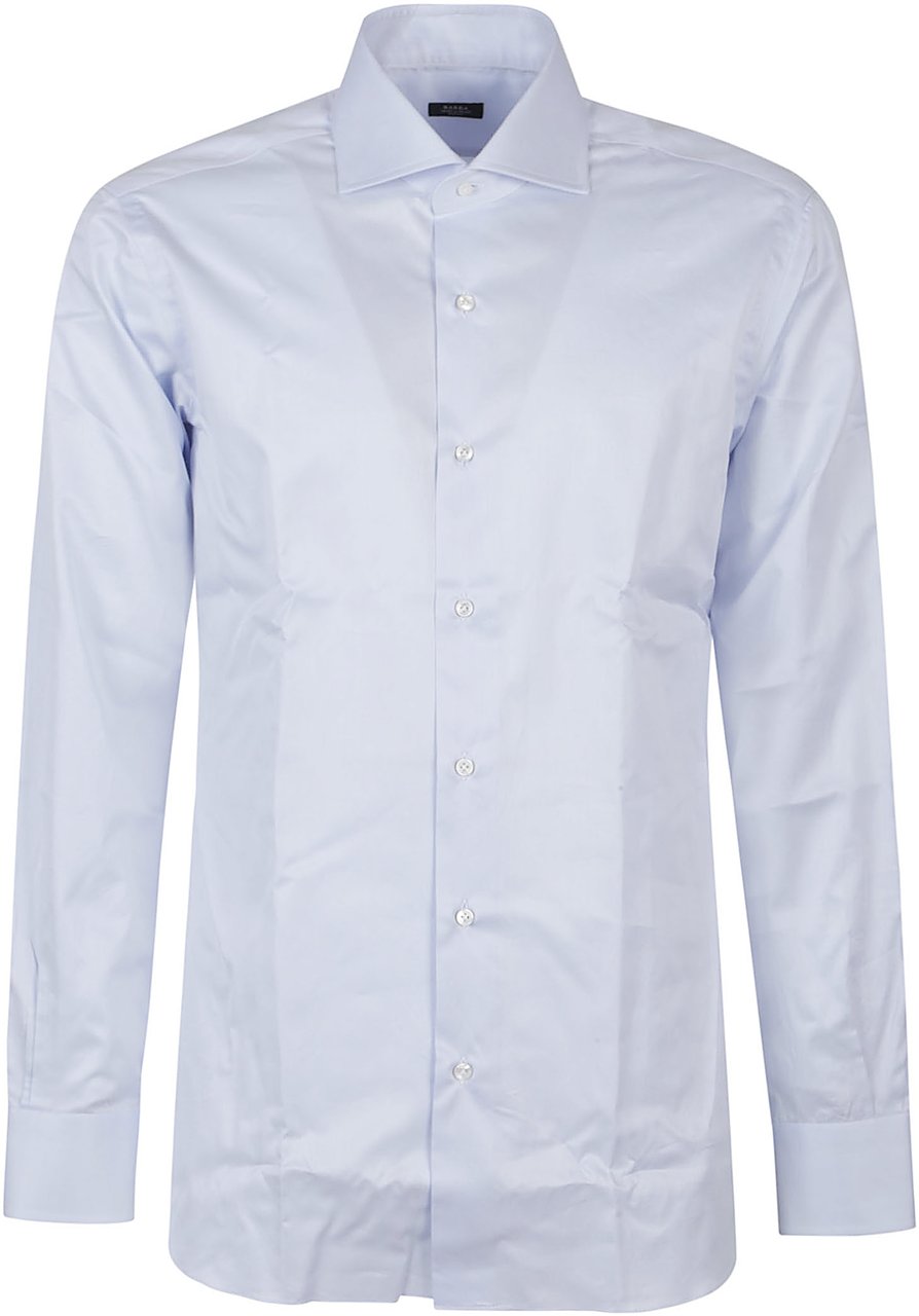 Barba Napoli Long Sleeve Neck Shirt Blue Blauw