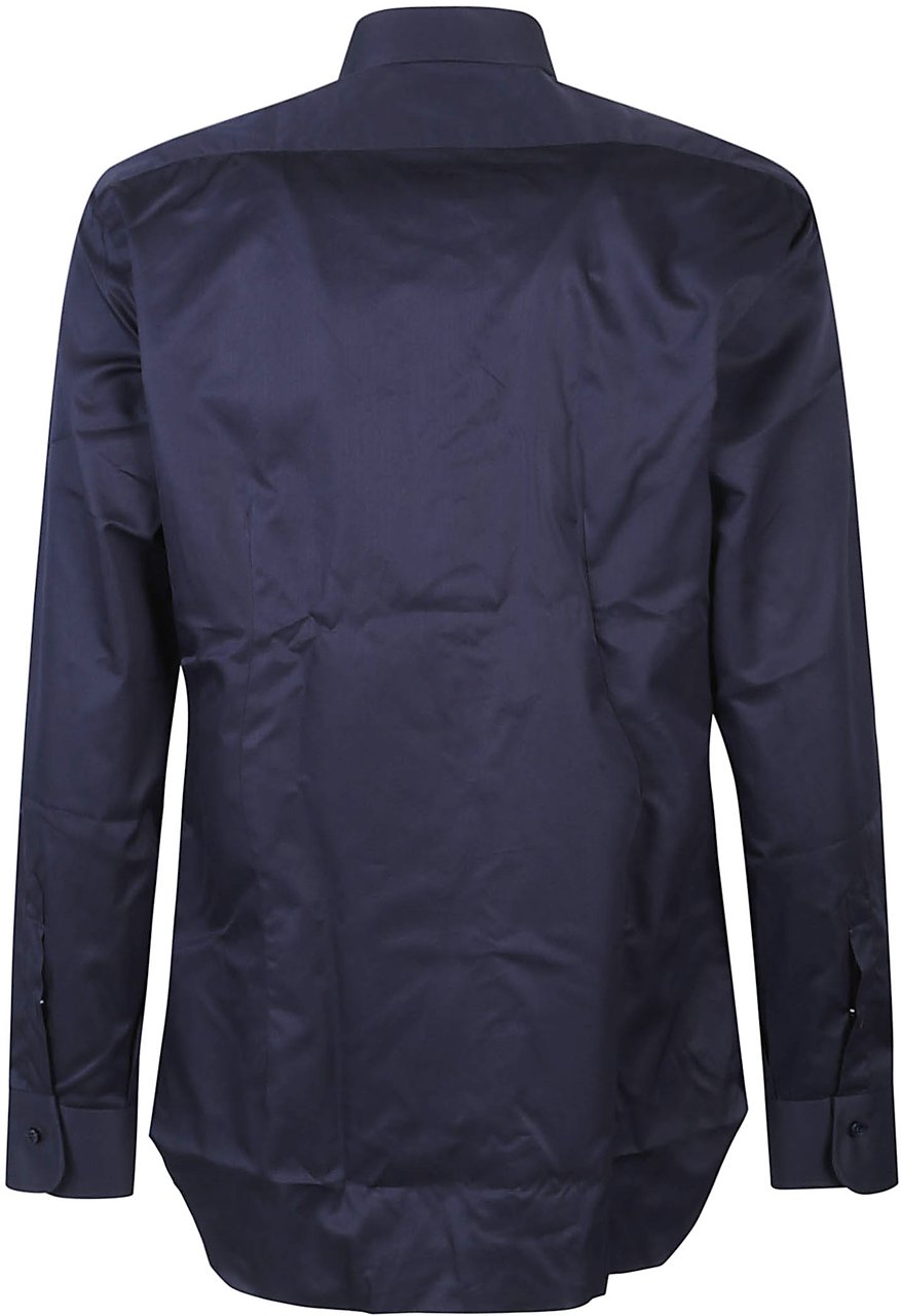 Barba Napoli Long Sleeve Neck Shirt Blue Blauw