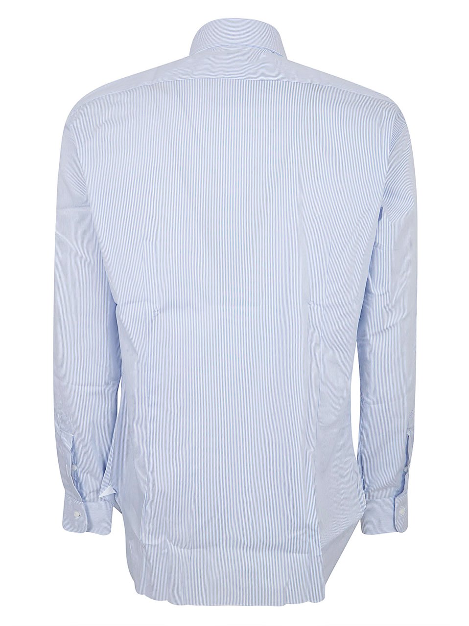 Barba Napoli Slightly Stretch Cotton Striped Shirt with Classic Collar Blauw