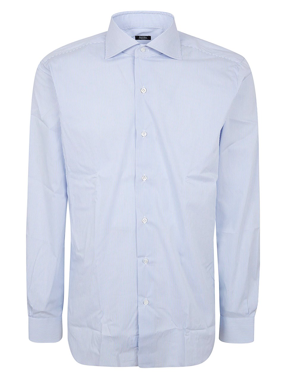 Barba Napoli Slightly Stretch Cotton Striped Shirt with Classic Collar Blauw