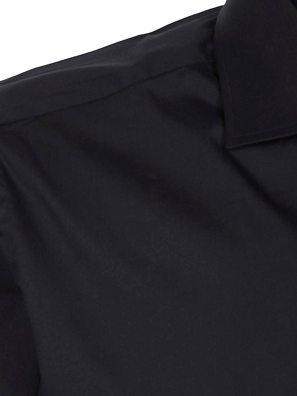 Barba Napoli Slightly Stretch Black Cotton Shirt with Classic Collar Zwart