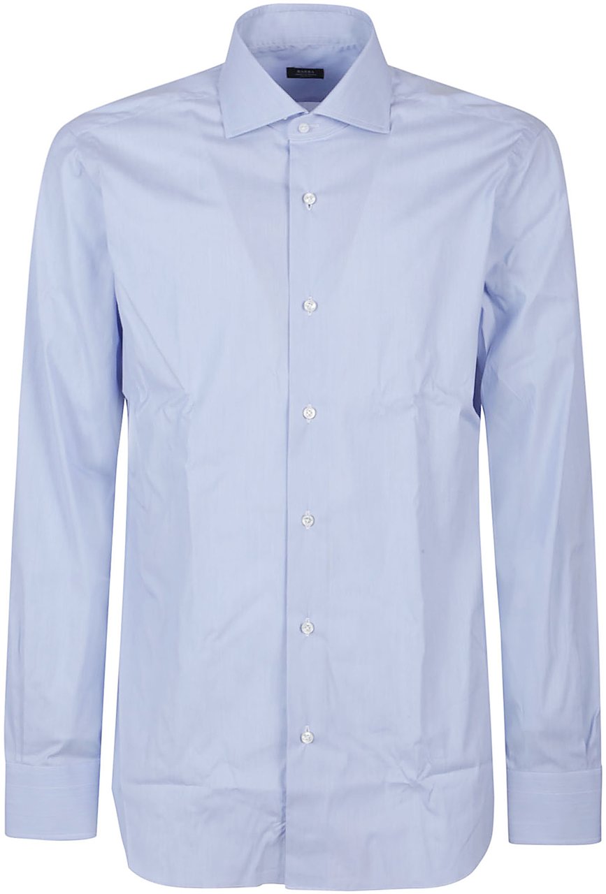 Barba Napoli Long Sleeve Neck Shirt Blue Blauw