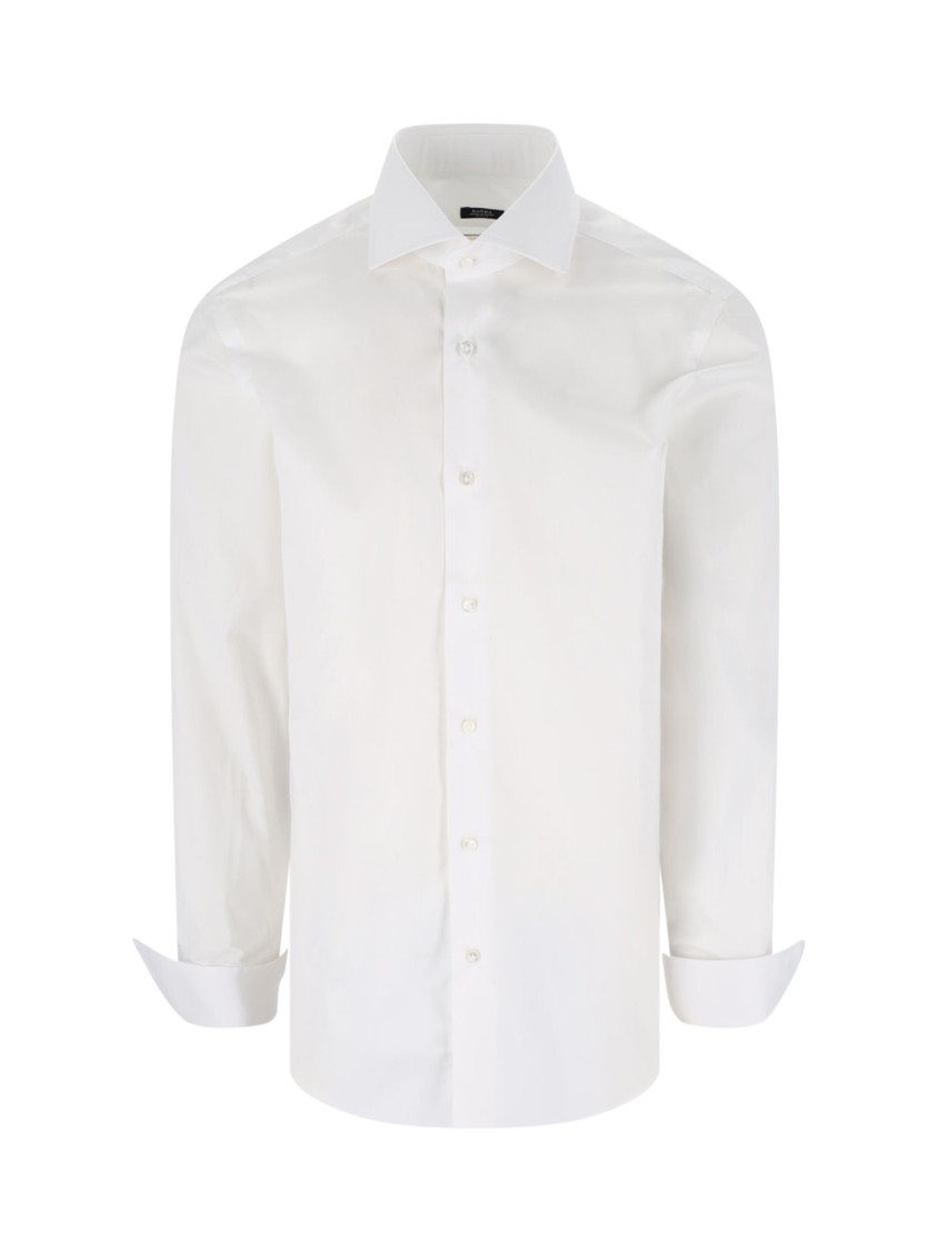 Barba Napoli White Cotton Classic Shirt Wit
