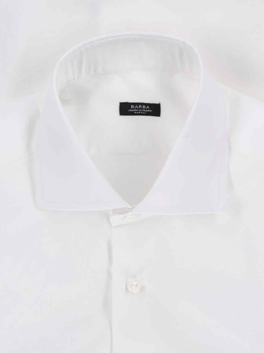 Barba Napoli White Cotton Classic Shirt Wit