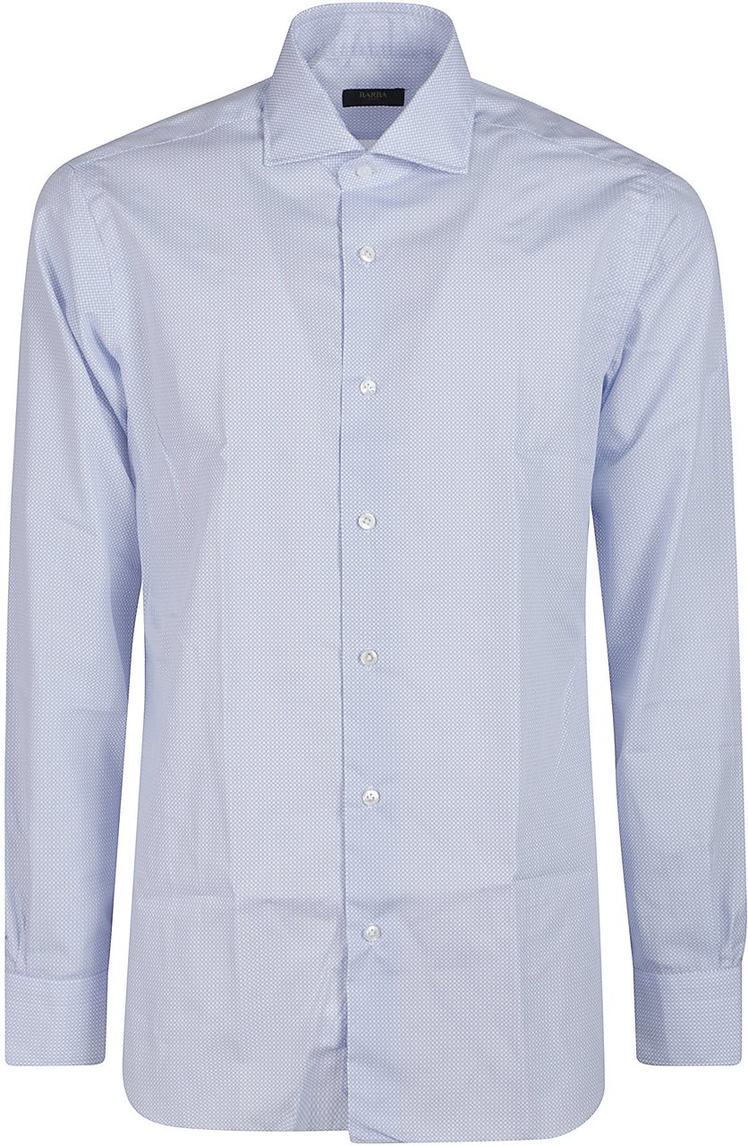 Barba Napoli Long Sleeve Neck Shirt Blue Blauw