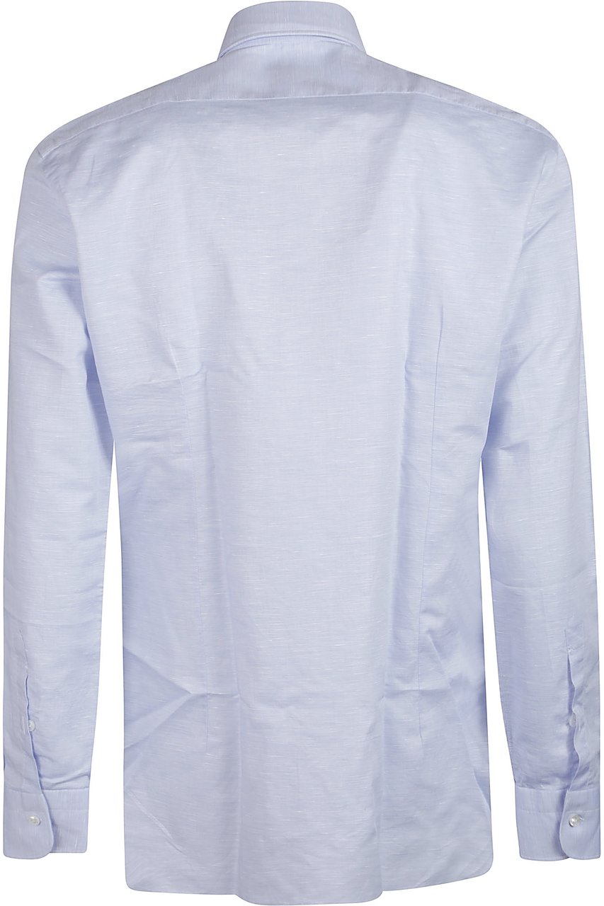 Barba Napoli Long Sleeve Neck Shirt Blue Blauw