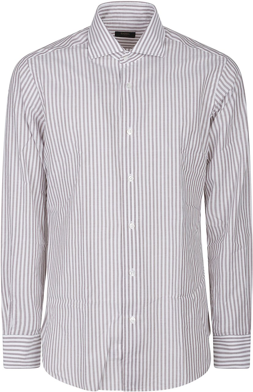 Barba Napoli Long Sleeve Neck Shirt Brown Bruin