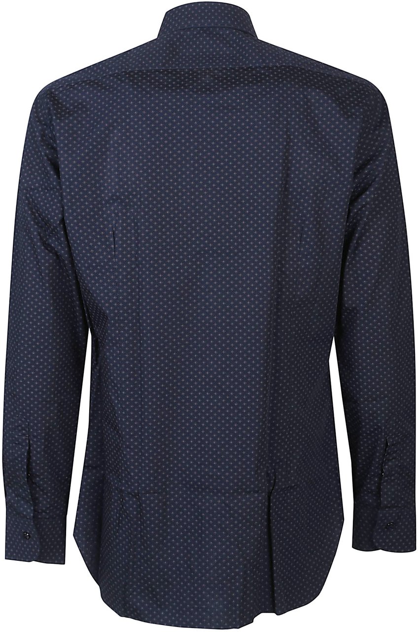 Barba Napoli Long Sleeve Neck Shirt Blue Blauw