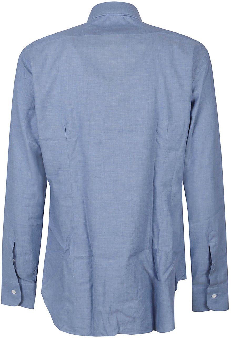 Barba Napoli Long Sleeve Neck Shirt Blue Blauw