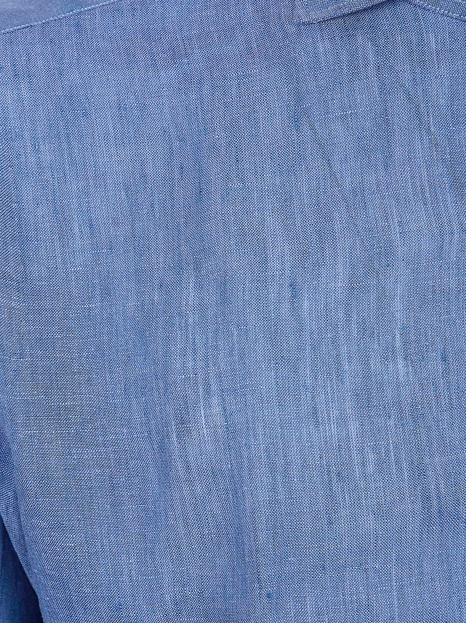 Barba Napoli Long-Sleeve Linen Shirt with Classic Collar Blauw