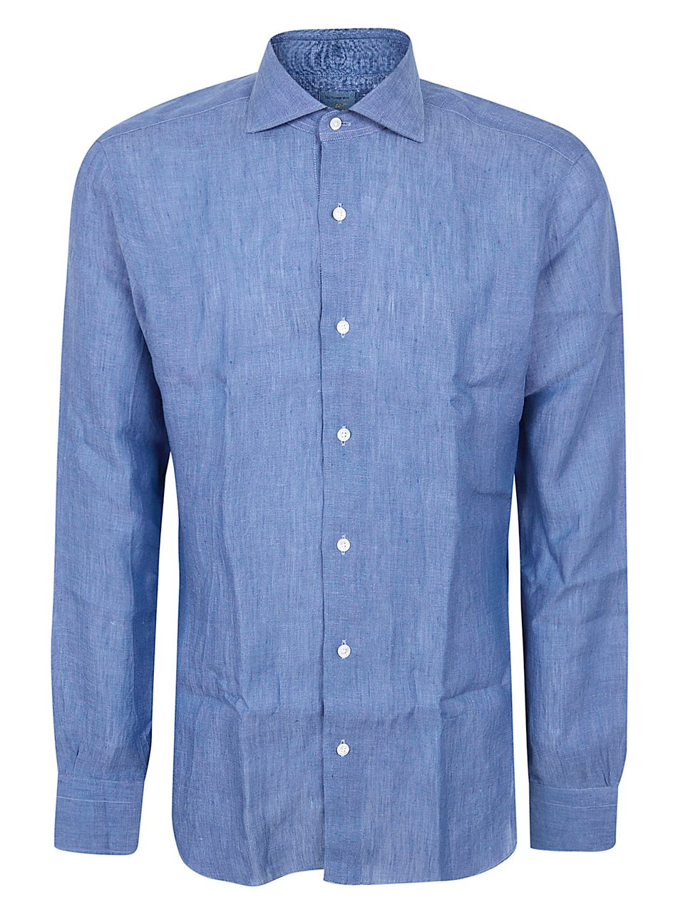 Barba Napoli Long-Sleeve Linen Shirt with Classic Collar Blauw