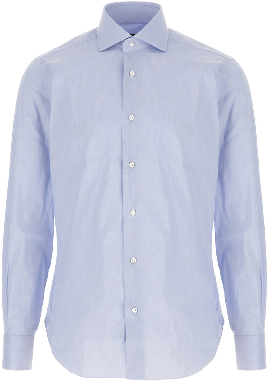 Barba Barba Light blue poplin shirt Lichtblauw