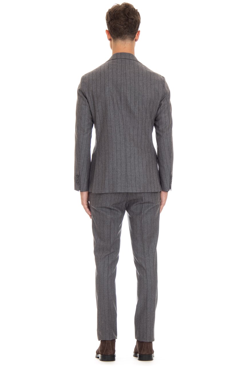 Barba Comfort Wool Pinstripe Suit Grijs