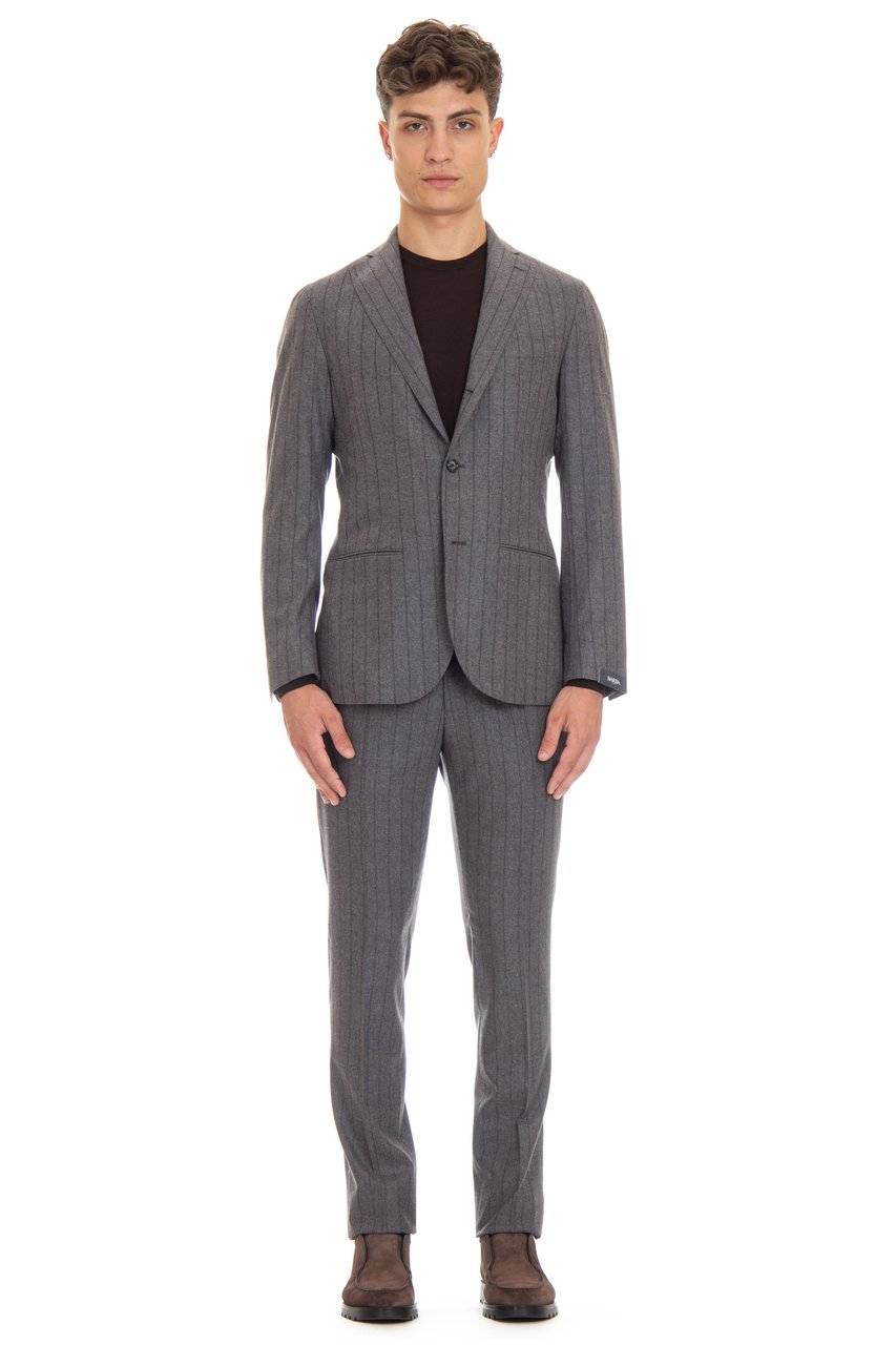 Barba Comfort Wool Pinstripe Suit Grijs