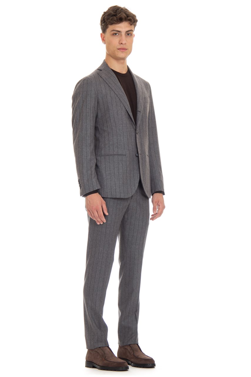 Barba Comfort Wool Pinstripe Suit Grijs