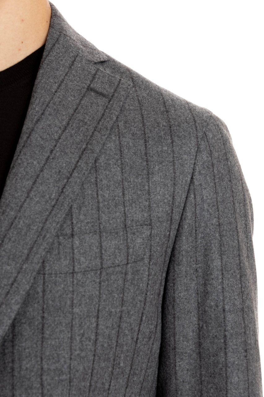 Barba Comfort Wool Pinstripe Suit Grijs