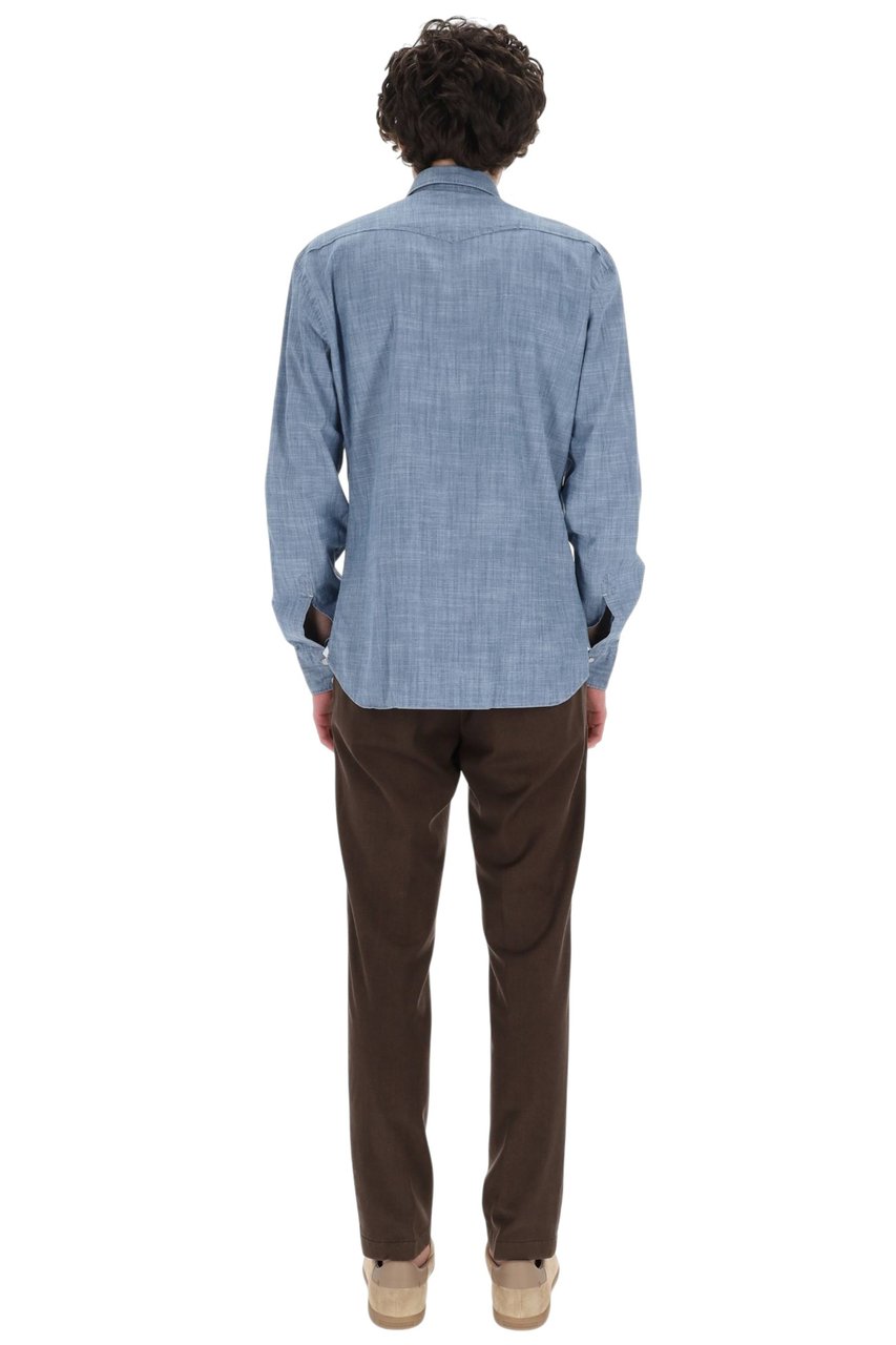 Barba Dandylife Texas Lightweight Denim Shirt Blauw