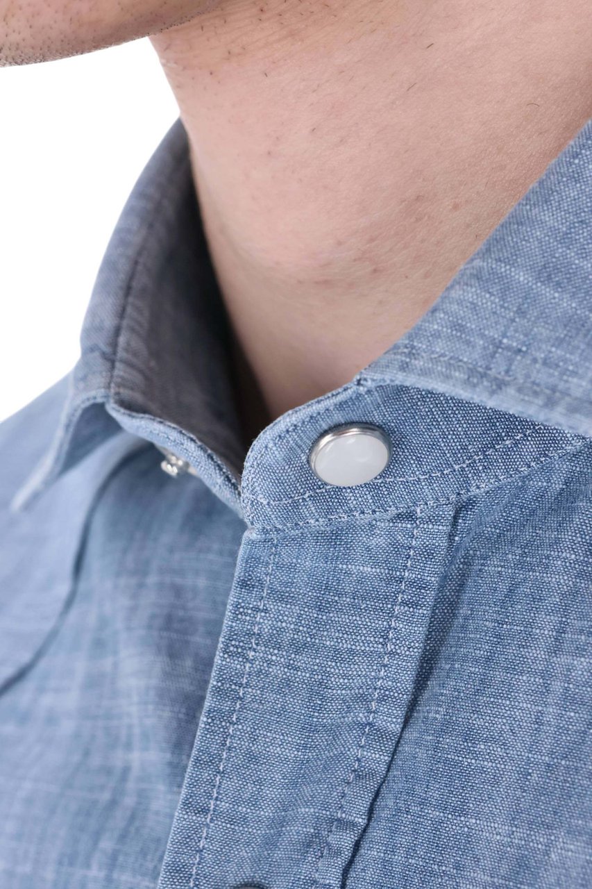 Barba Dandylife Texas Lightweight Denim Shirt Blauw