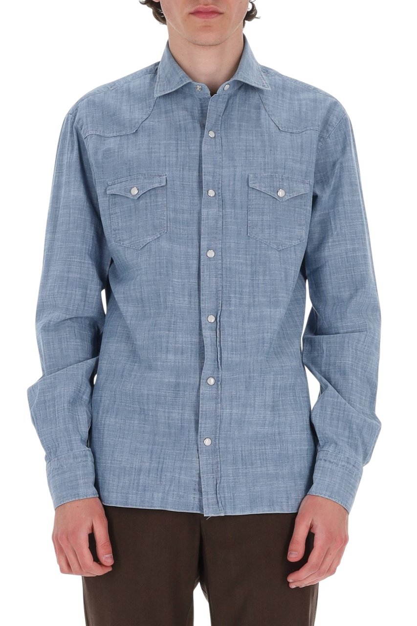 Barba Dandylife Texas Lightweight Denim Shirt Blauw