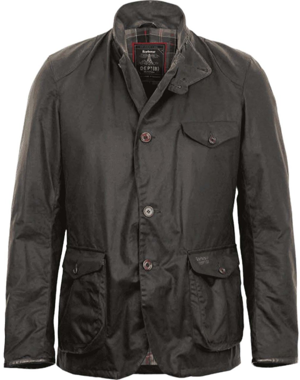 Barbour Veste James Bond Beacon waxée Olive Col cuir MWX007 OL71 Barbour Homme Divers