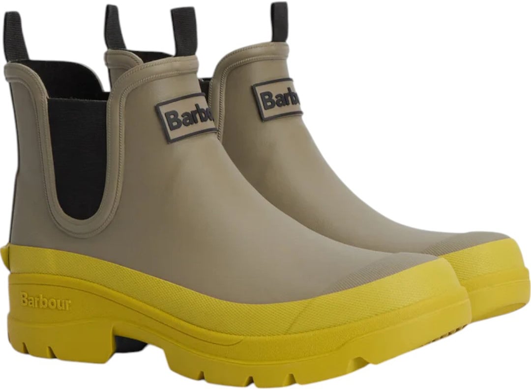 Barbour Boots Nimbus Chelsea Welly bi color caoutchouc vert jaune LRF0099 GN72 Barbour Femme Divers