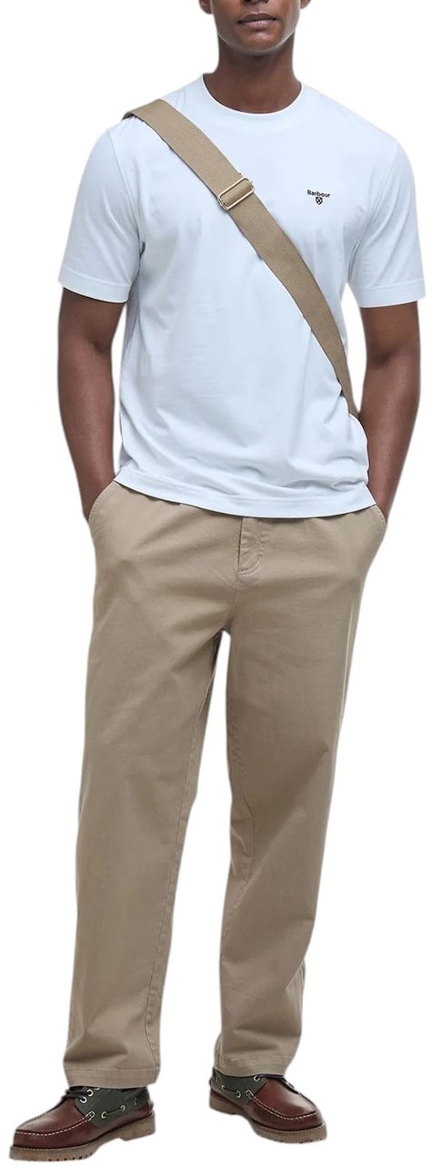 Barbour T-shirt blanc Relaxed Fit logo Barbour Coton MTS1412 WH11 Barbour Homme Wit