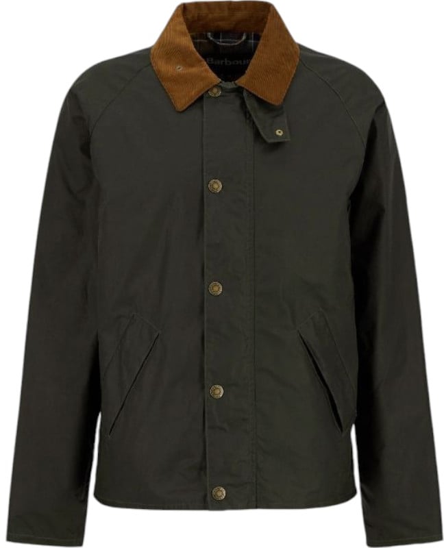 Barbour Blouson Tracker court waxé vert archive olive col velours cognac MWX2452 OL51 Barbour Homme Divers