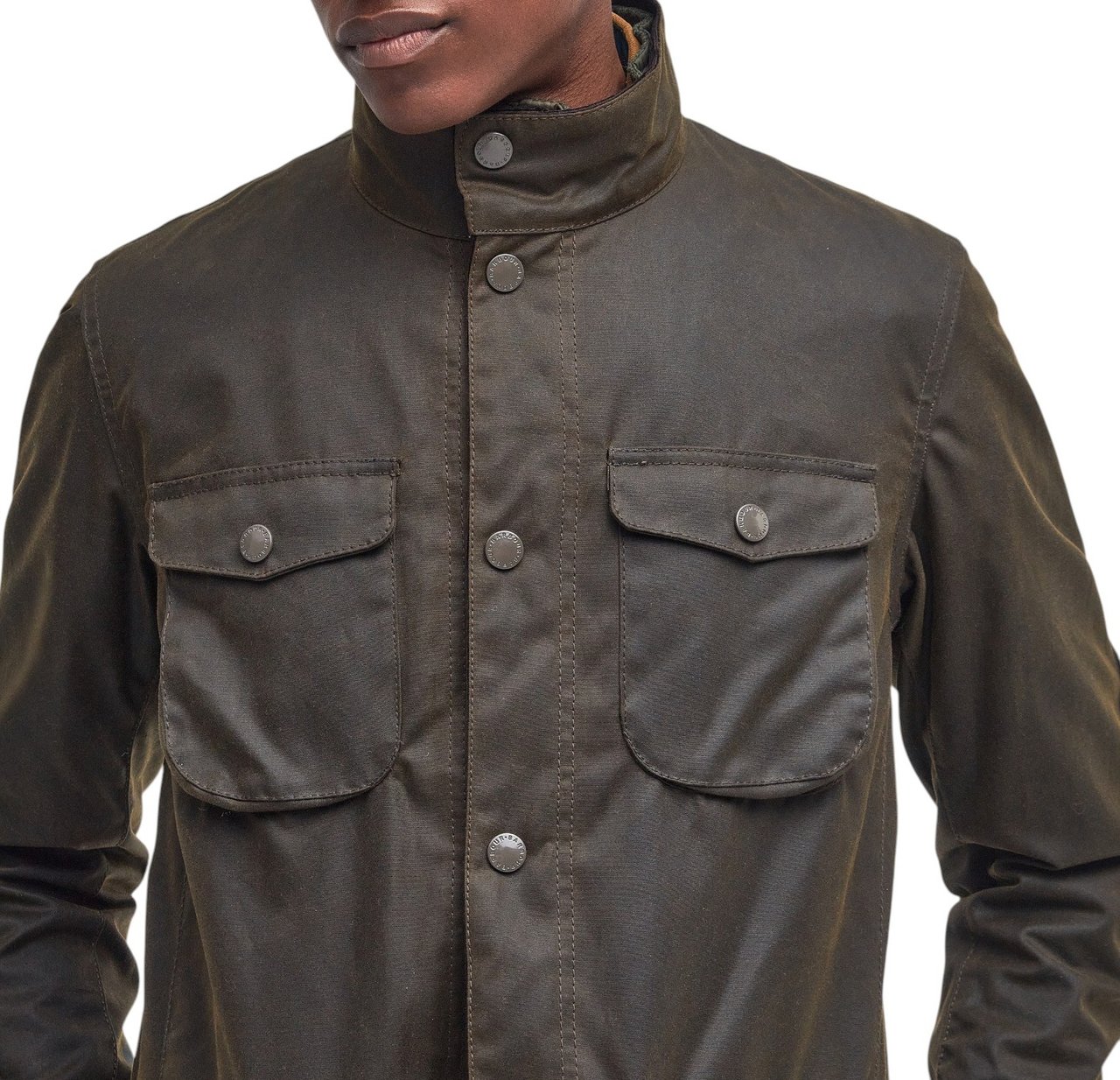 Barbour Veste Ogston Waxée Plastron matelassé Olive Barbour Homme MWX0700 OL51 Divers