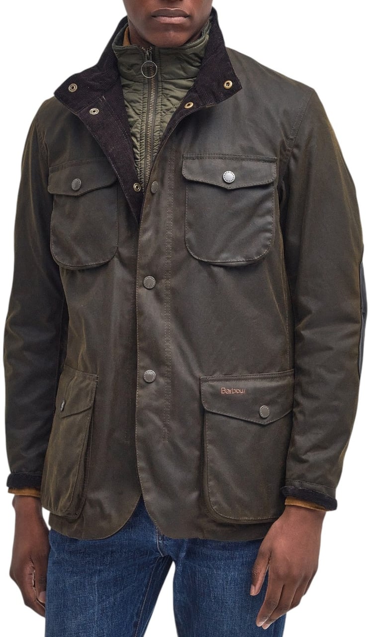 Barbour Veste Ogston Waxée Plastron matelassé Olive Barbour Homme MWX0700 OL51 Divers