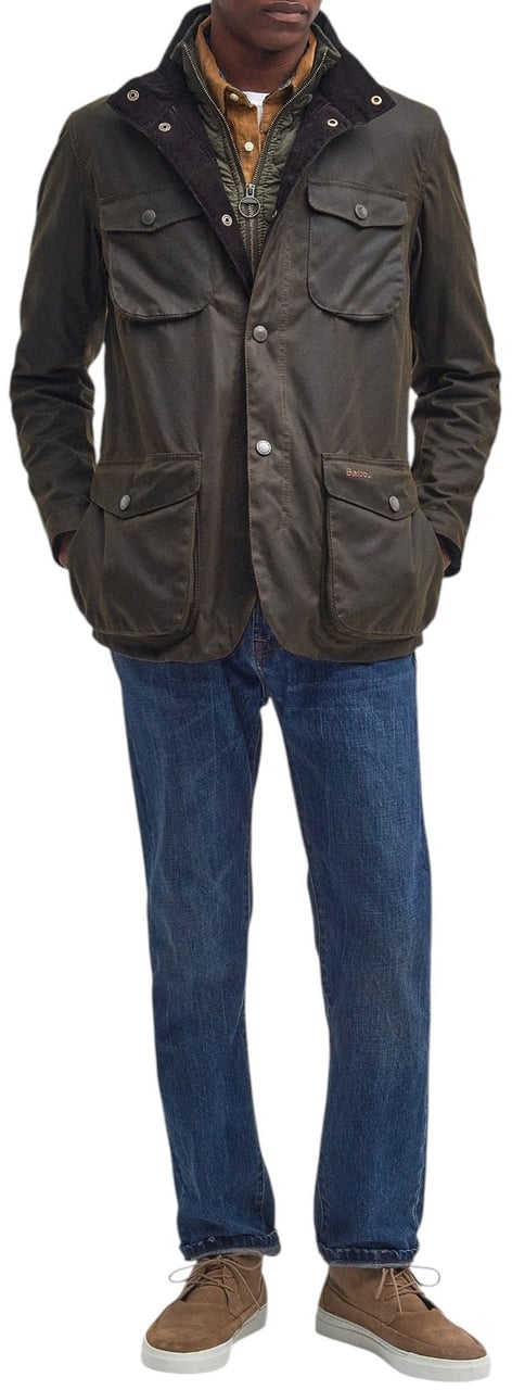Barbour Veste Ogston Waxée Plastron matelassé Olive Barbour Homme MWX0700 OL51 Divers