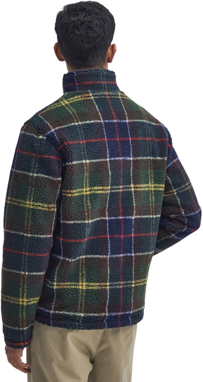 Barbour Blouson polair bouclette tartan vert bleu Fleece Barbour Homme MFL0187 TN11 Divers
