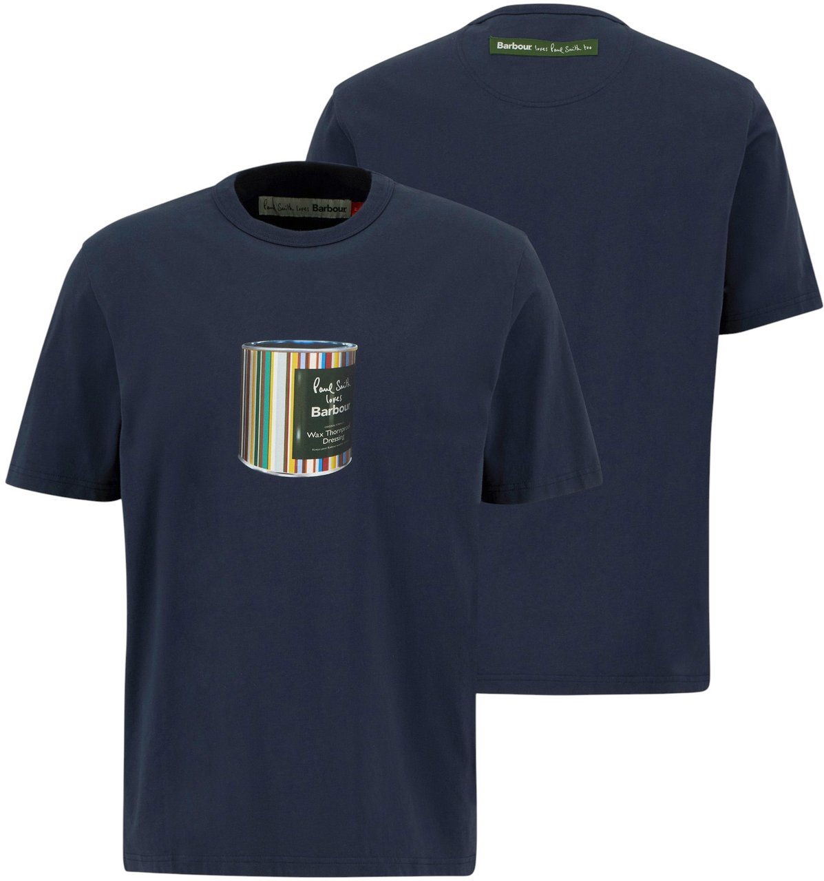 Barbour T-shirt bleu print Pot cire baya Barbour by Paul Smith Homme femme MTS1526NY91 Blauw