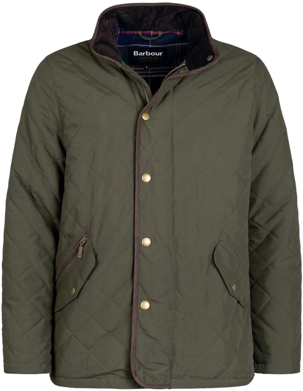 Barbour Veste matelassé loden Waterproof dark olive BARBOUR homme MQU1585 OL91 Divers