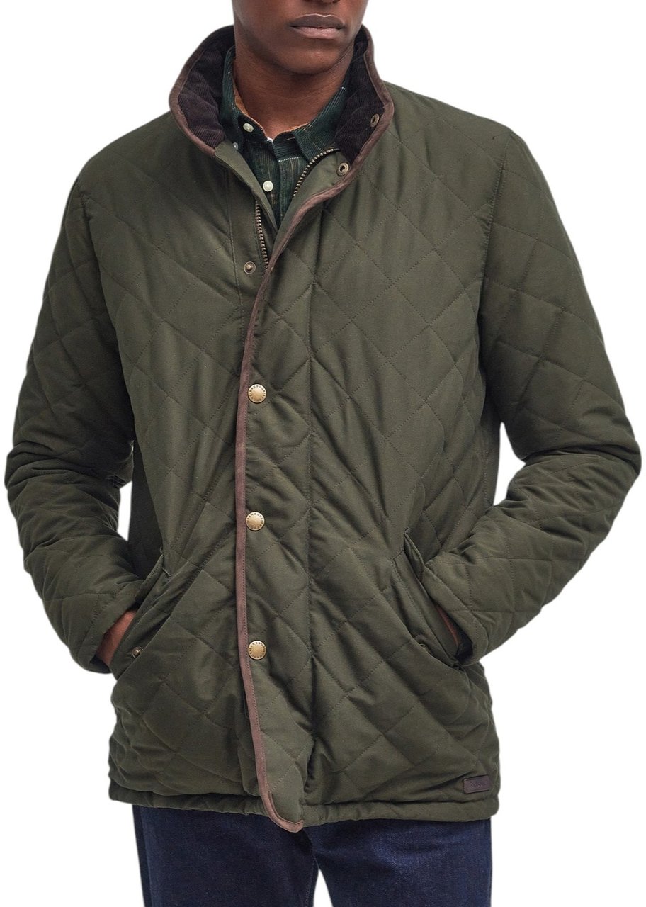 Barbour Veste matelassé loden Waterproof dark olive BARBOUR homme MQU1585 OL91 Divers