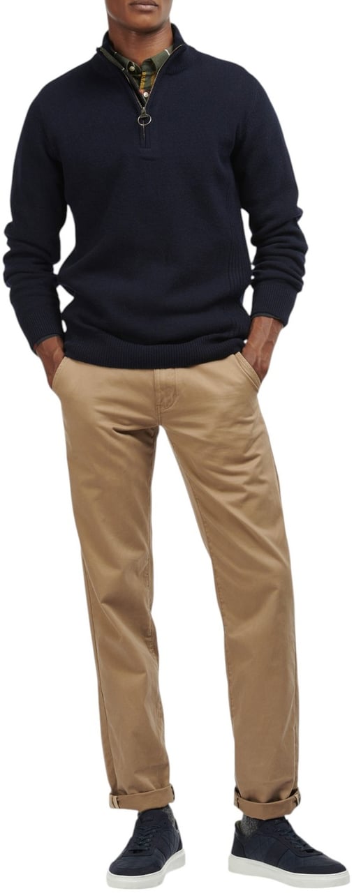 Barbour Pull col camion zip tartan Holden navy BARBOUR homme MKN0837 NY91 Divers