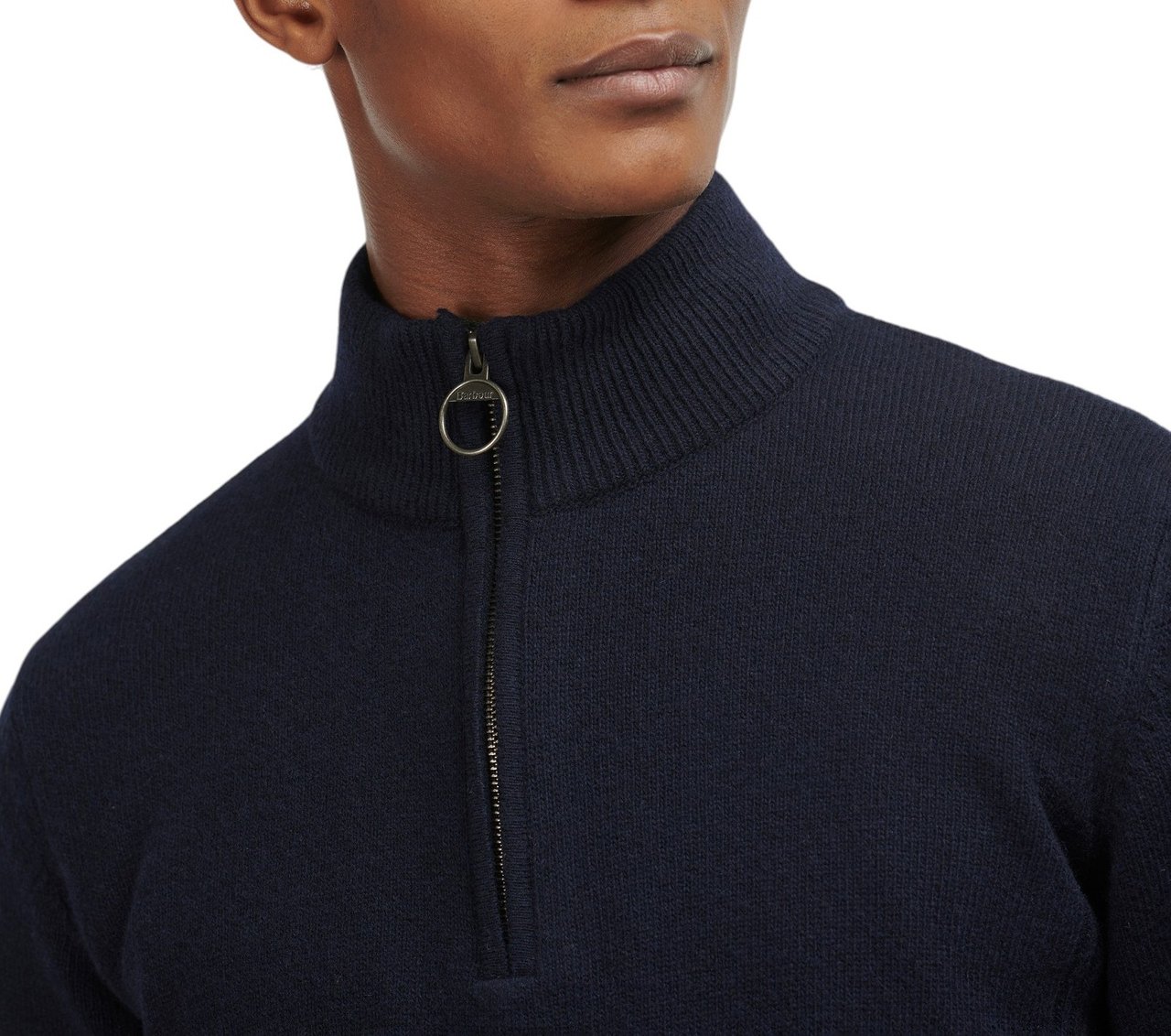 Barbour Pull col camion zip tartan Holden navy BARBOUR homme MKN0837 NY91 Divers