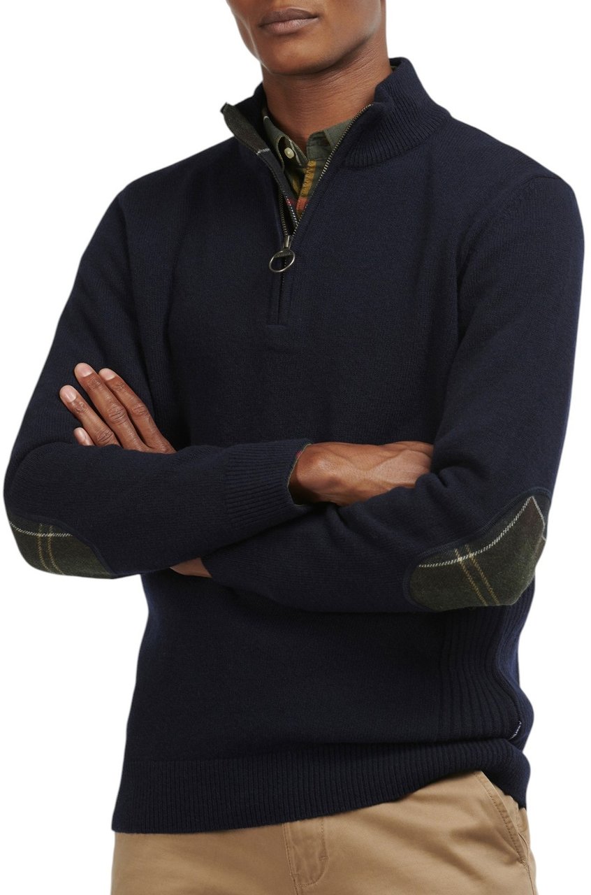 Barbour Pull col camion zip tartan Holden navy BARBOUR homme MKN0837 NY91 Divers