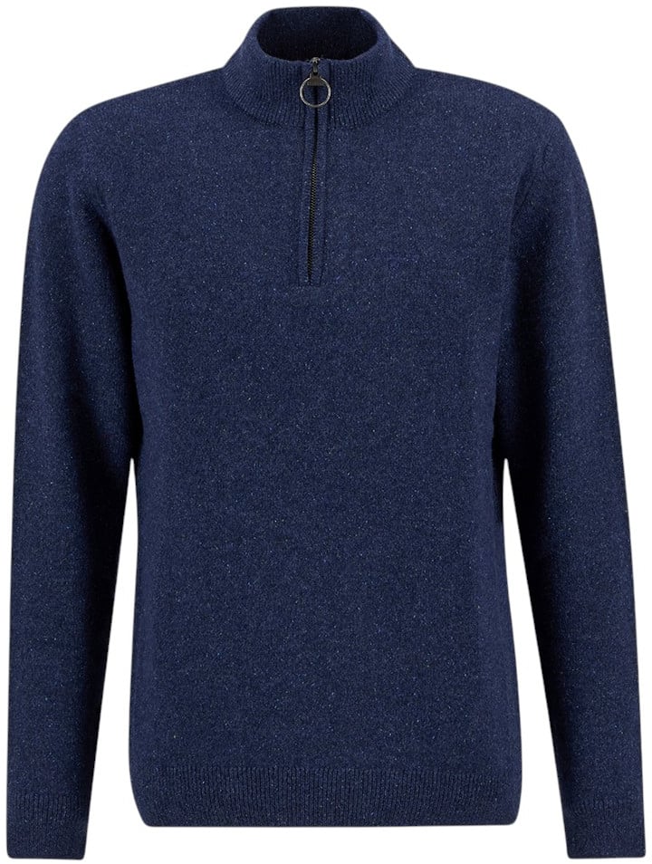 Barbour Pull col camion bleu chiné Tisbury Barbour Homme MKN1187 BL91 Blauw