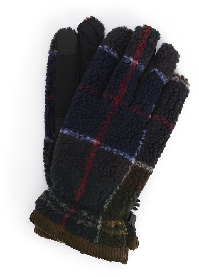 Barbour Gants bouclette tartan vert bleu Field Barbour Homme Femme MGL0147 TN11 Divers