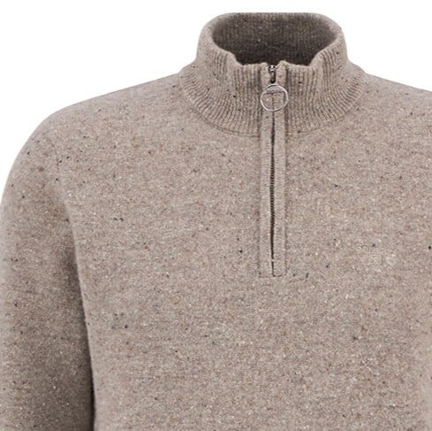 Barbour Pull col camion chiné greige Tainsbury Barbour Homme MKN1577 ST51 Divers