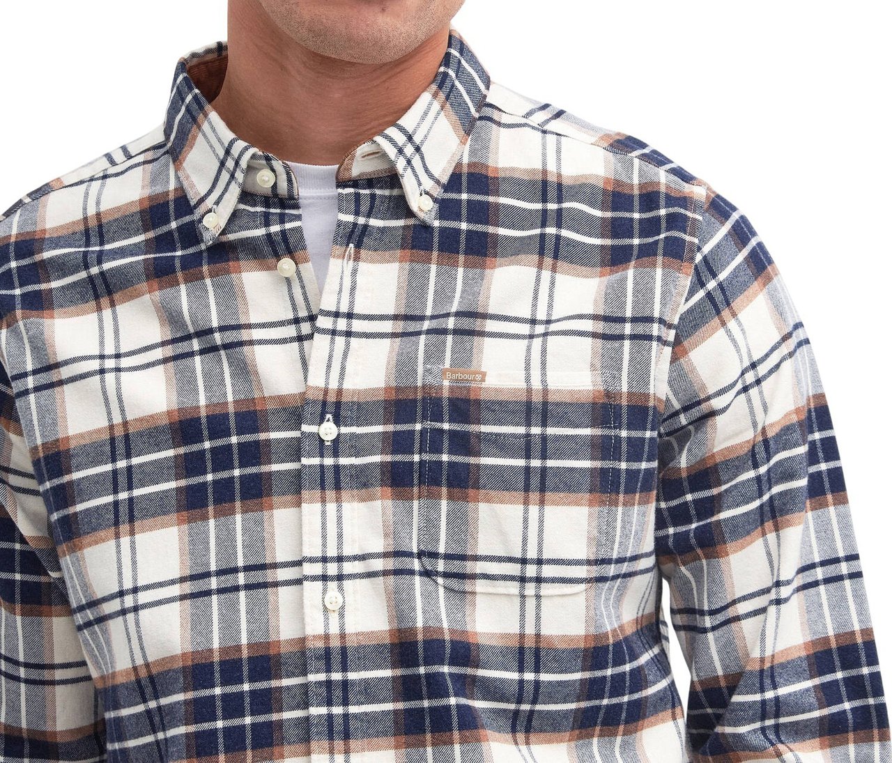 Barbour Chemise flanelle tartan écru bleu taupe Portdown Barbour homme MSH5035 BE11 Divers