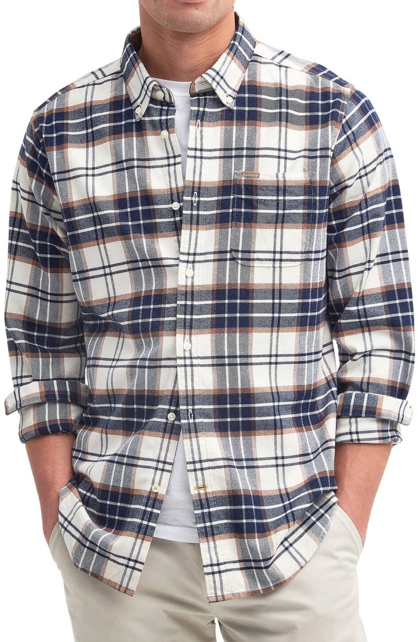 Barbour Chemise flanelle tartan écru bleu taupe Portdown Barbour homme MSH5035 BE11 Divers