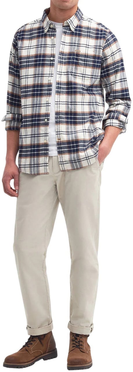 Barbour Chemise flanelle tartan écru bleu taupe Portdown Barbour homme MSH5035 BE11 Divers