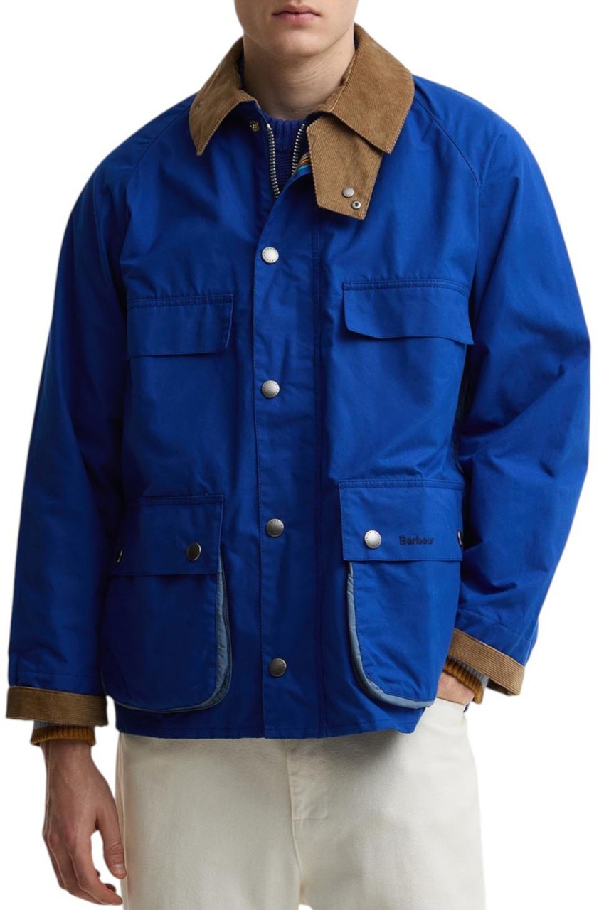 Barbour Veste Paul Smith Bedale bleu roi col velour sable MCA1126 BL51 Barbour homme Divers