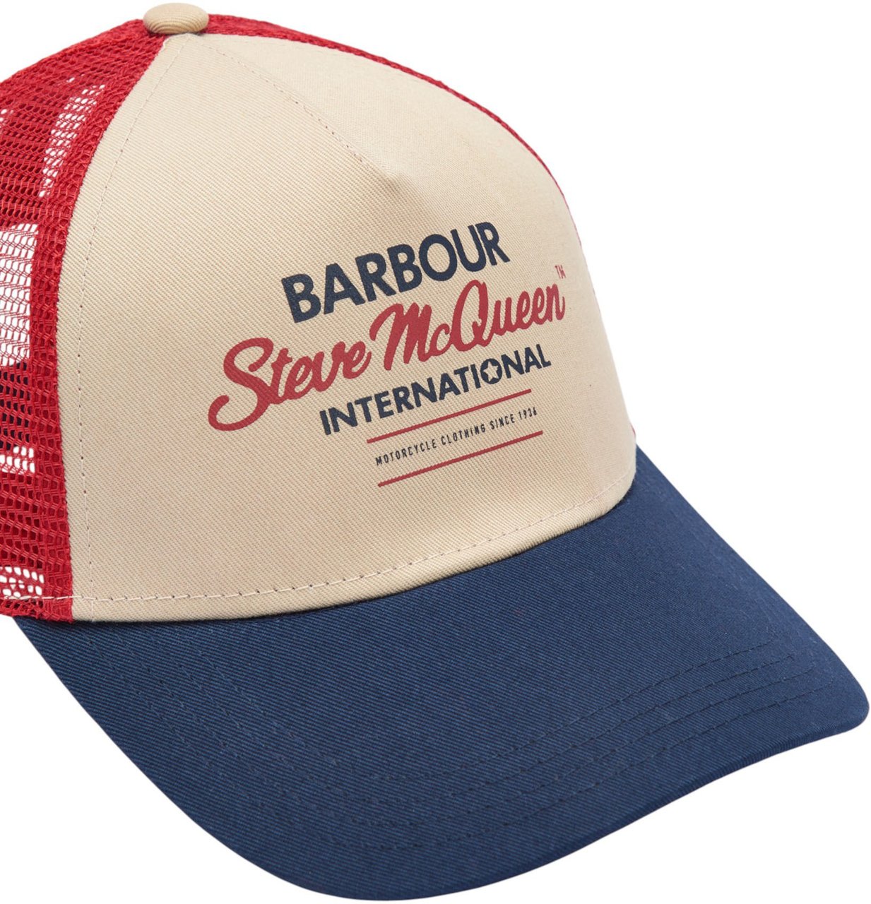 Barbour Casquette Trucker blanc bleu rouge filet Barbour Homme Femme MHA0478 NY15 Divers