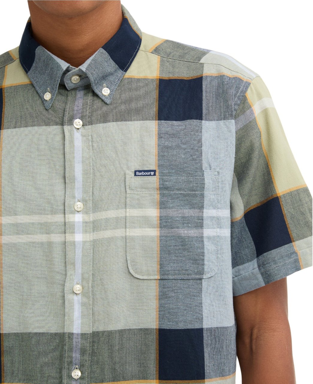 Barbour Chemisette tartan bleu jaune coton Barbour Homme MSH5469 TN37 Divers